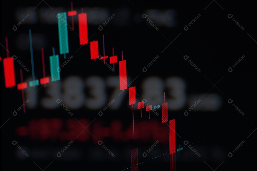 Gráfico de investimentos no mercado de ações.