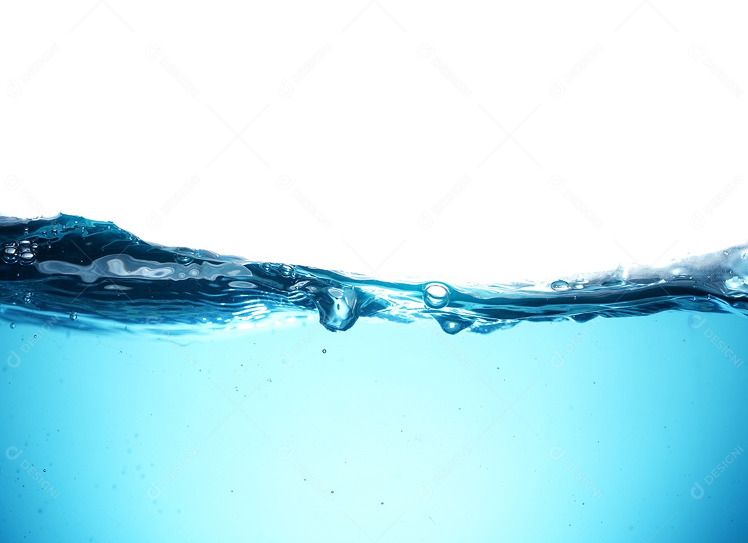 Ondas na água com borbulhas.