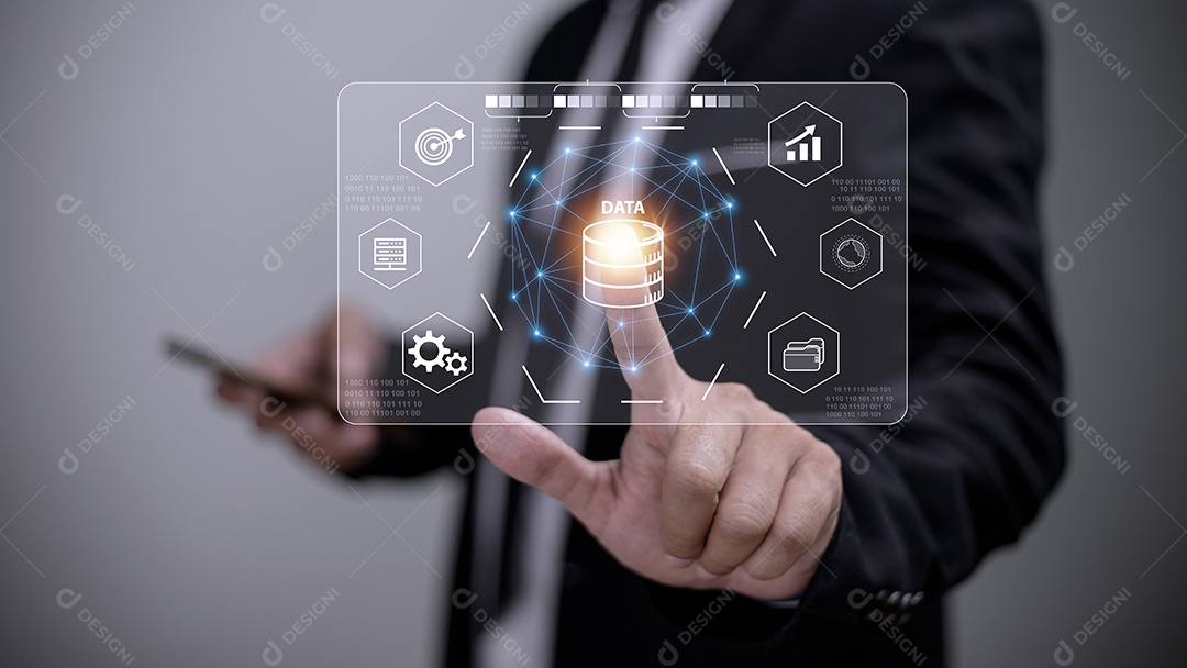 Tecnologia de visualização de big data e analytics com cientista