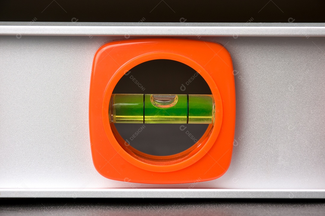 Fragmento do nível de bolha com o frasco indicador