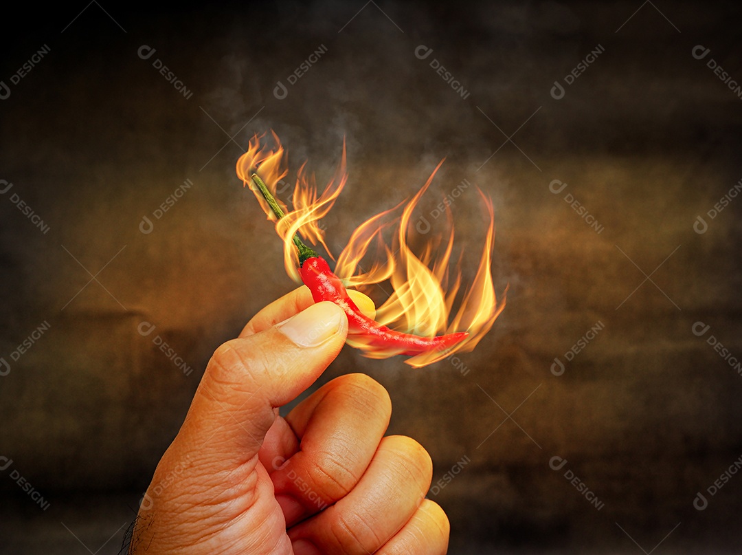 Red hot chilli peppers e sementes de pimenta com fogo latente