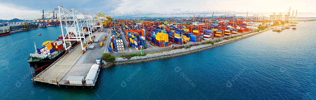 Estaleiro Carga Container Marítimo Porto Serviço de agenciamento de cargas logística e transporte. Depósito de embarque internacional Porto personalizado para comércio de importação e exportação Transporte de fabricação de negócios Seguro