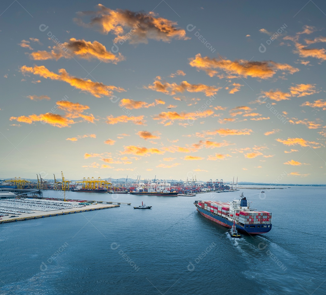 Estaleiro Carga Container Marítimo Porto Serviço de agenciamento de cargas logística e transporte. Depósito de envio internacional Porto personalizado para comércio de importação e exportação Transporte de fabricação de negócios