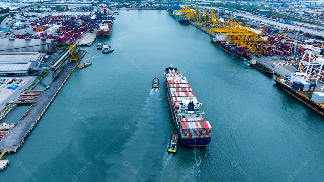 Estaleiro Carga Container Marítimo Porto Serviço de agenciamento de cargas logística e transporte. Depósito de envio internacional Porto personalizado para comércio de importação e exportação Transporte de fabricação de negócios