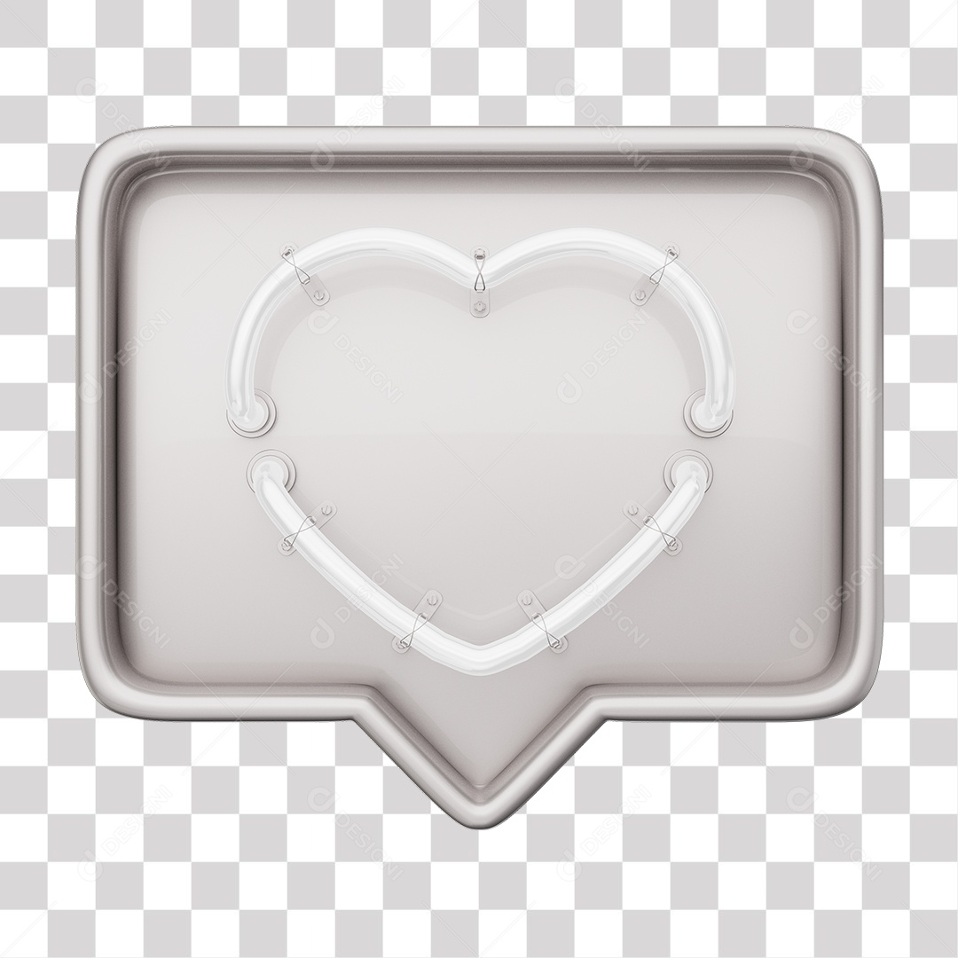 Instagram Like Cinza Com Coração Neon Branco PNG Transparente