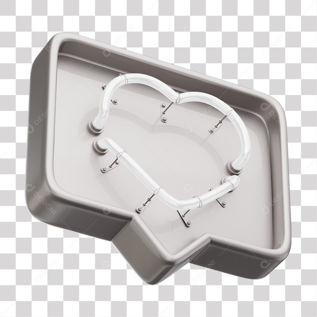 Instagram Like Cinza Com Coração Neon Branco PNG Transparente
