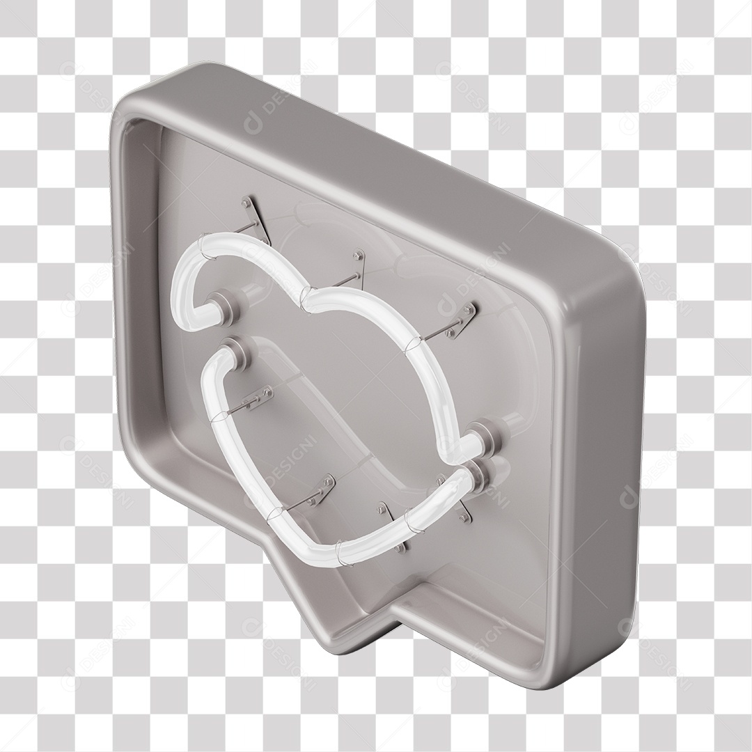 Instagram Like Cinza Com Coração Neon Branco PNG Transparente