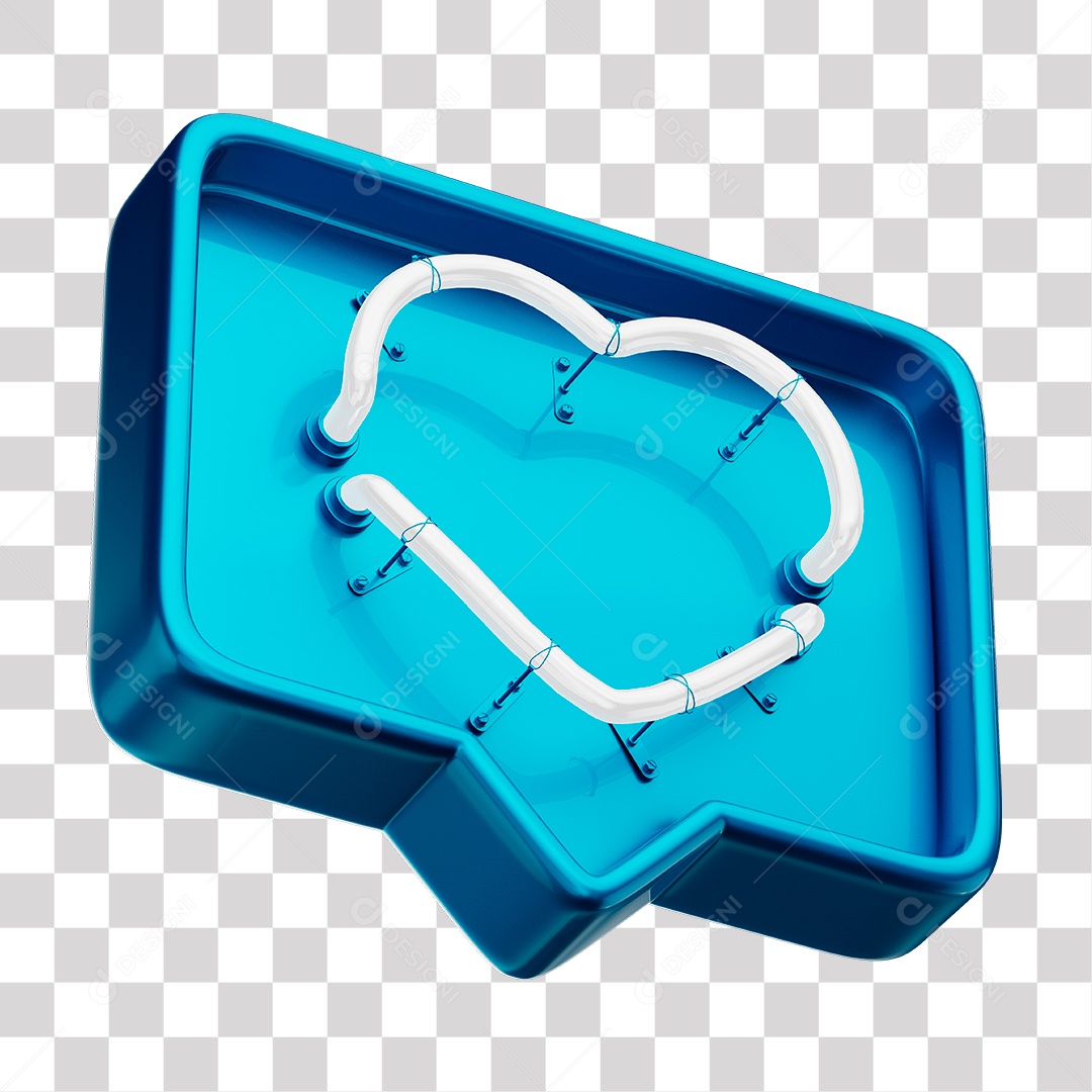 Instagram Like Blue With White Neon Heart PNG Transparent