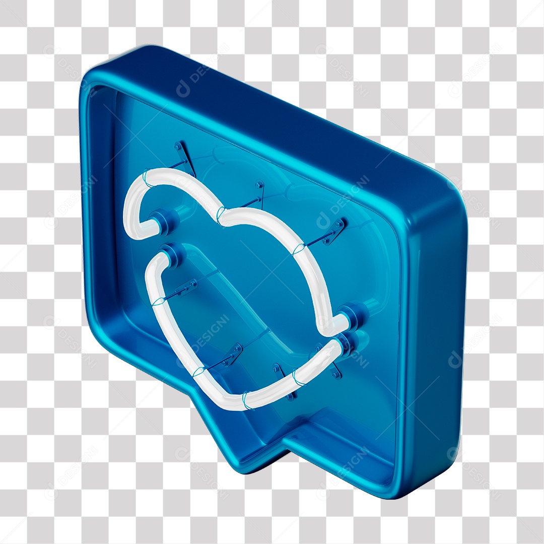 Instagram Like Azul Com Coração Neon Branco PNG Transparente