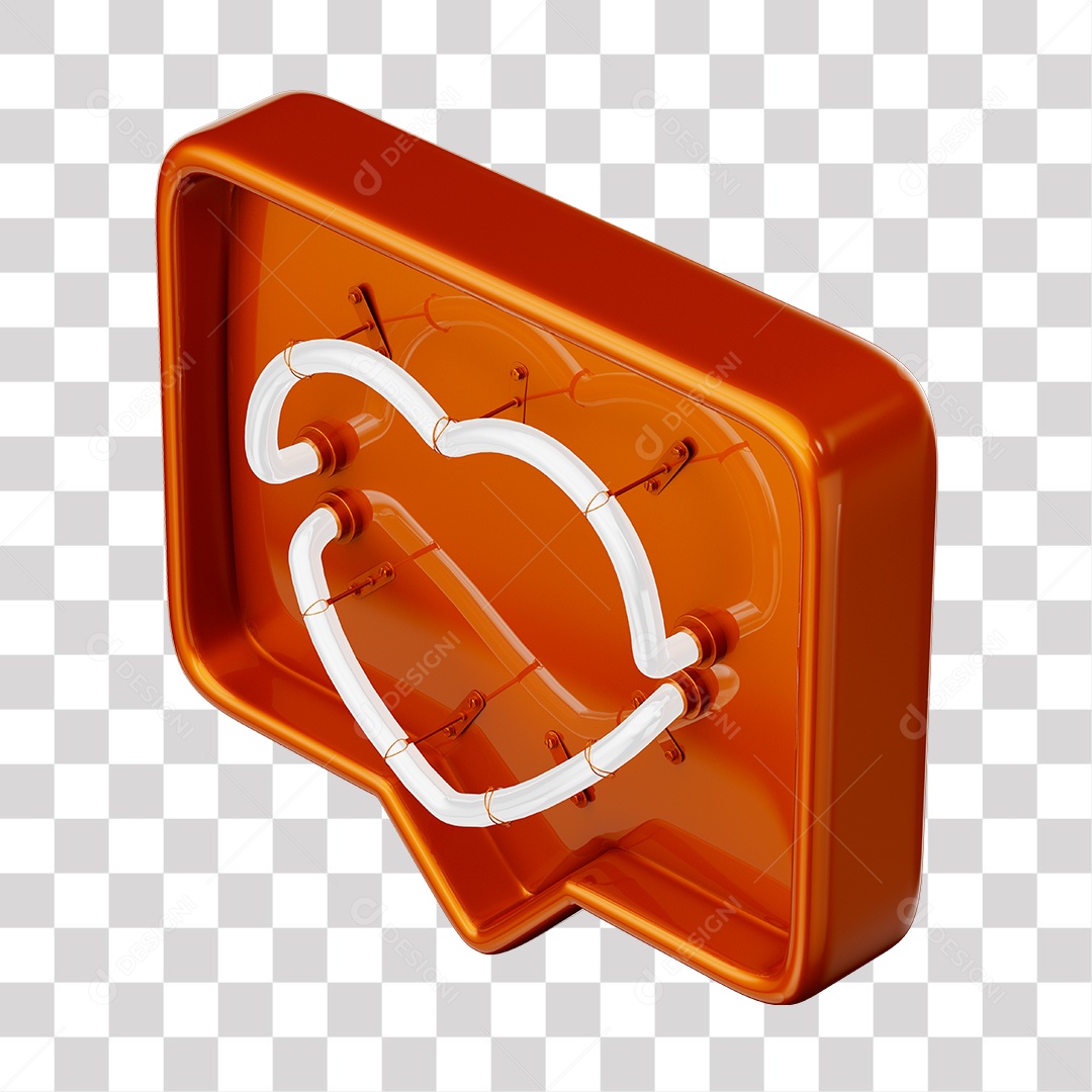 Instagram Like Laranja Com Coração Neon Branco PNG Transparente