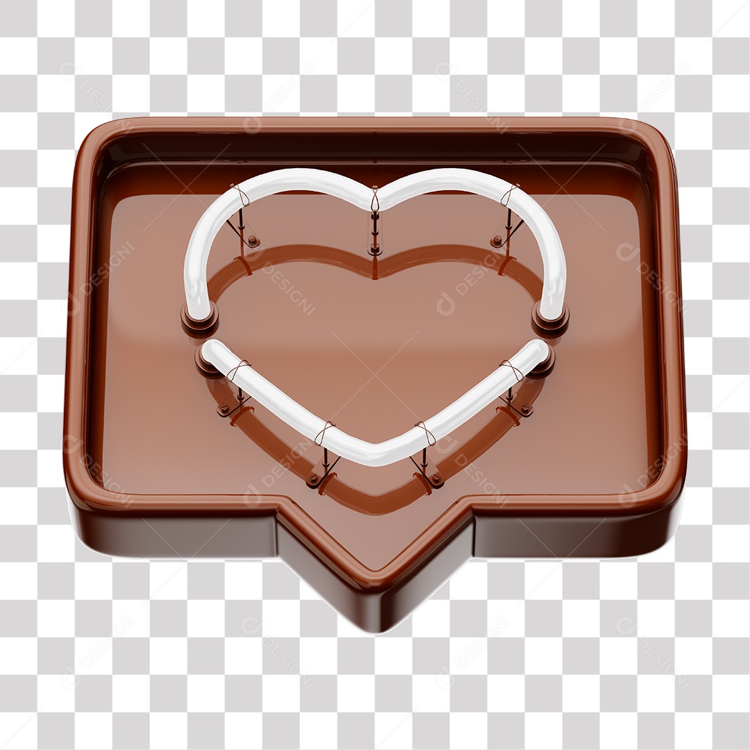 Instagram Like Marrom Com Coração Neon Branco PNG Transparente