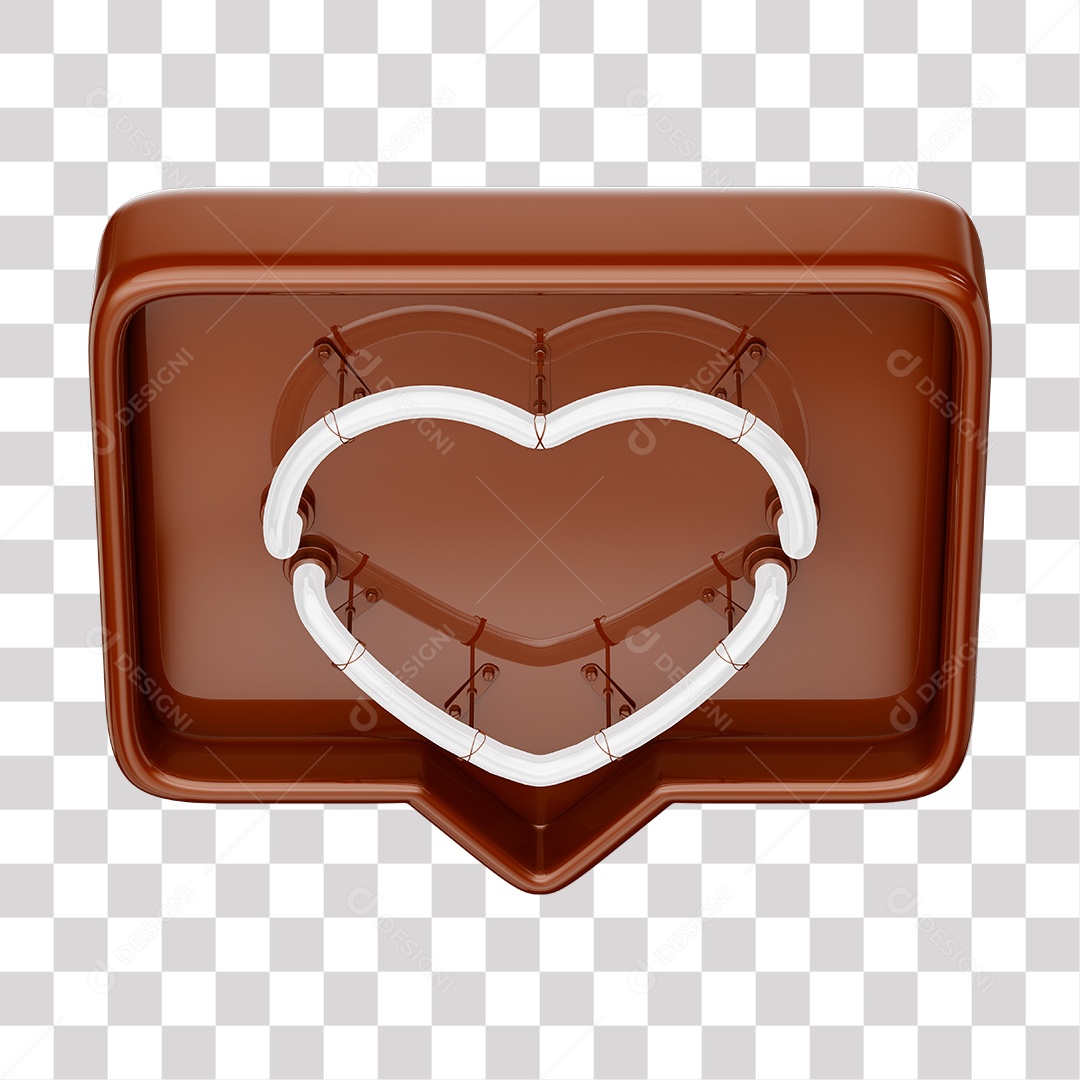 Instagram Like Marrom Com Coração Neon Branco PNG Transparente