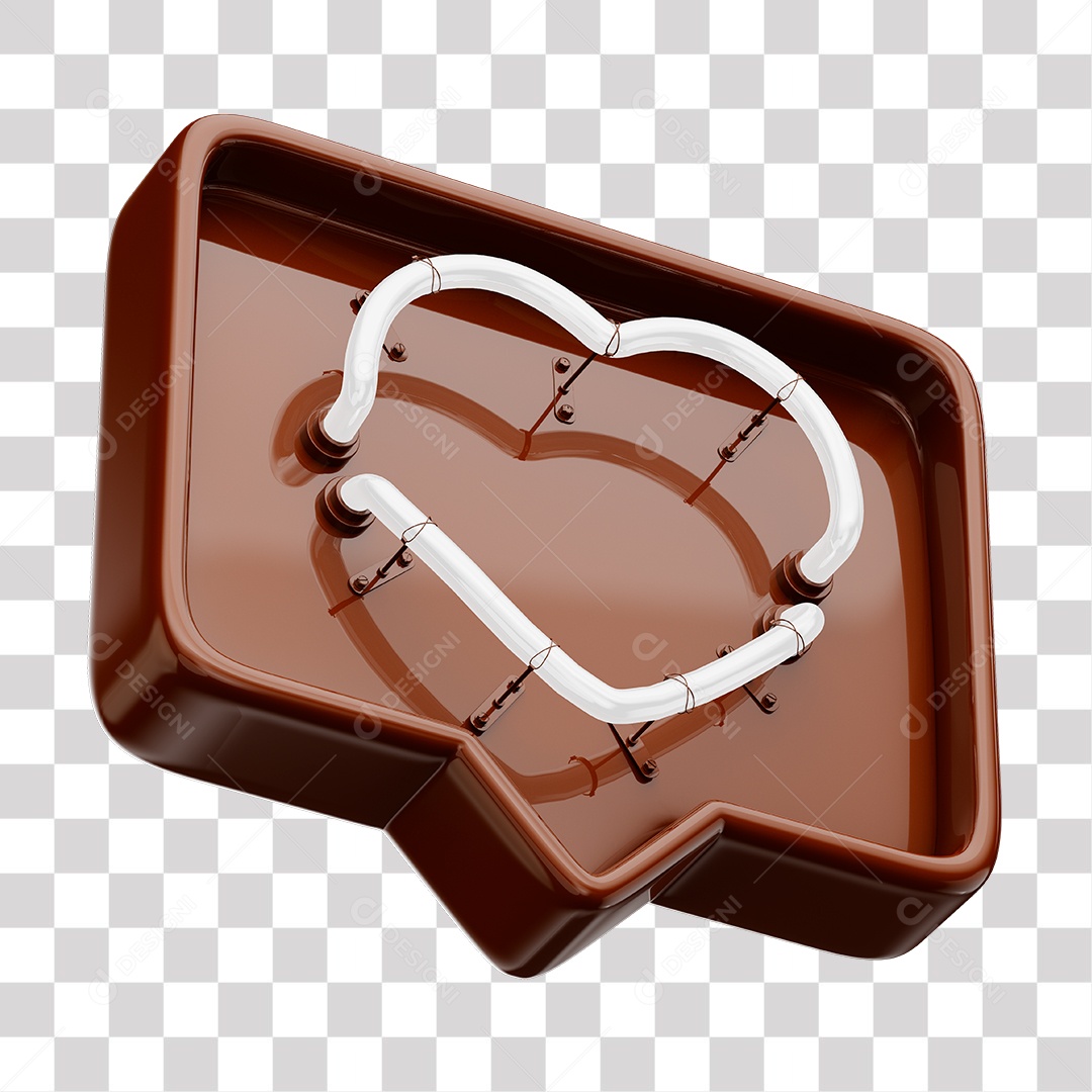 Instagram Like Marrom Com Coração Neon Branco PNG Transparente