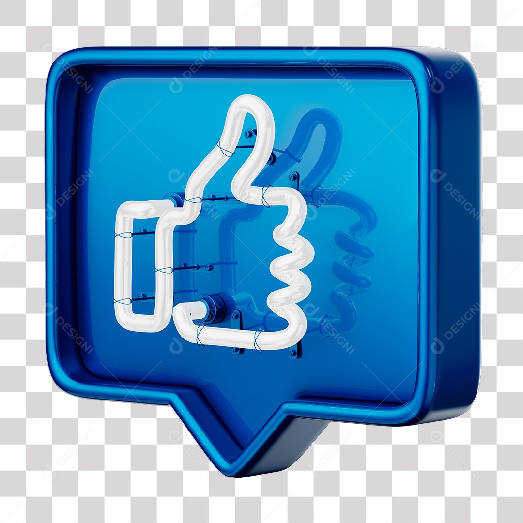 Like Azul do Facebook Com Neon Branco PNG Transparente