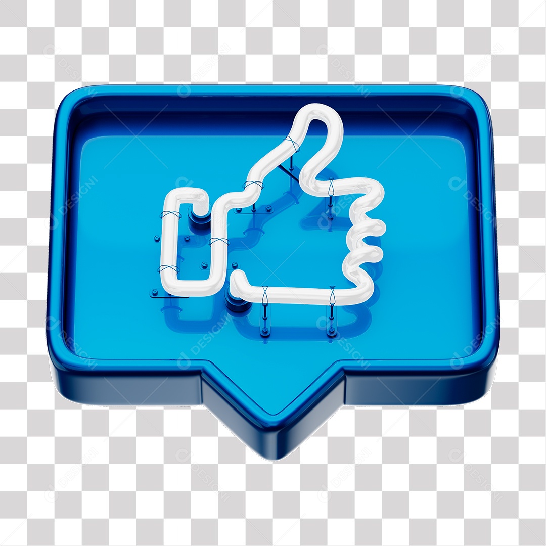 Like Azul do Facebook Com Neon Branco PNG Transparente