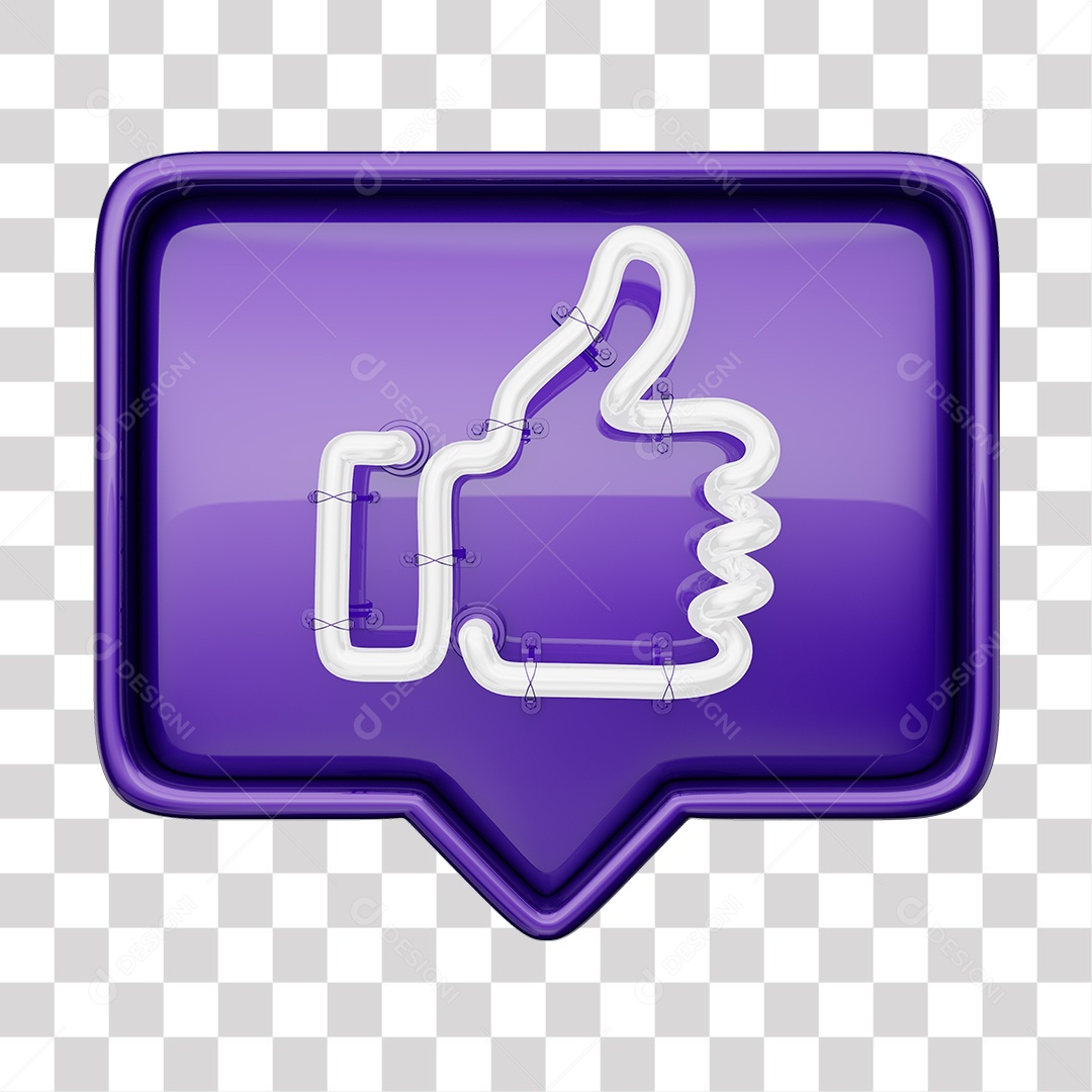 Like Roxo do Facebook Com Neon Branco PNG Transparente