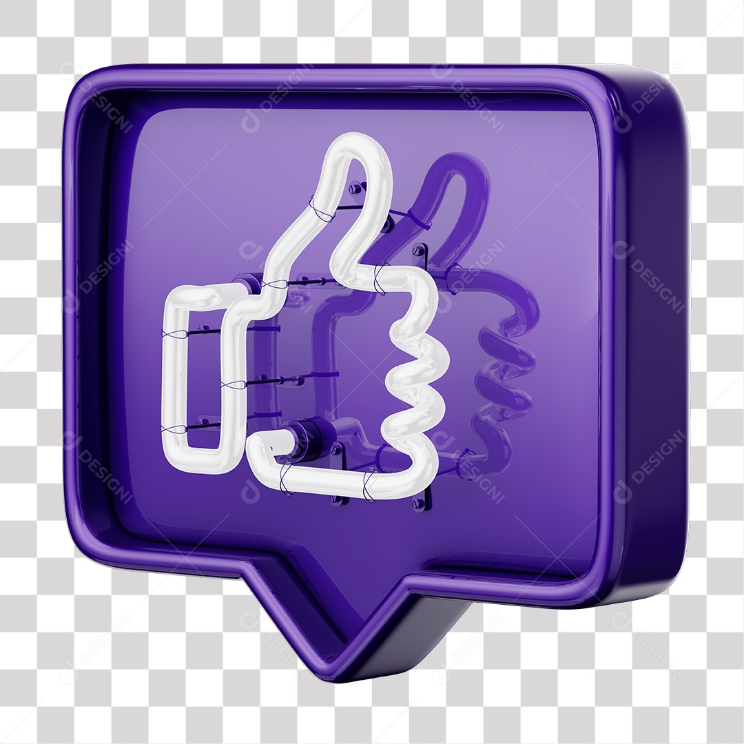 Like Roxo do Facebook Com Neon Branco PNG Transparente