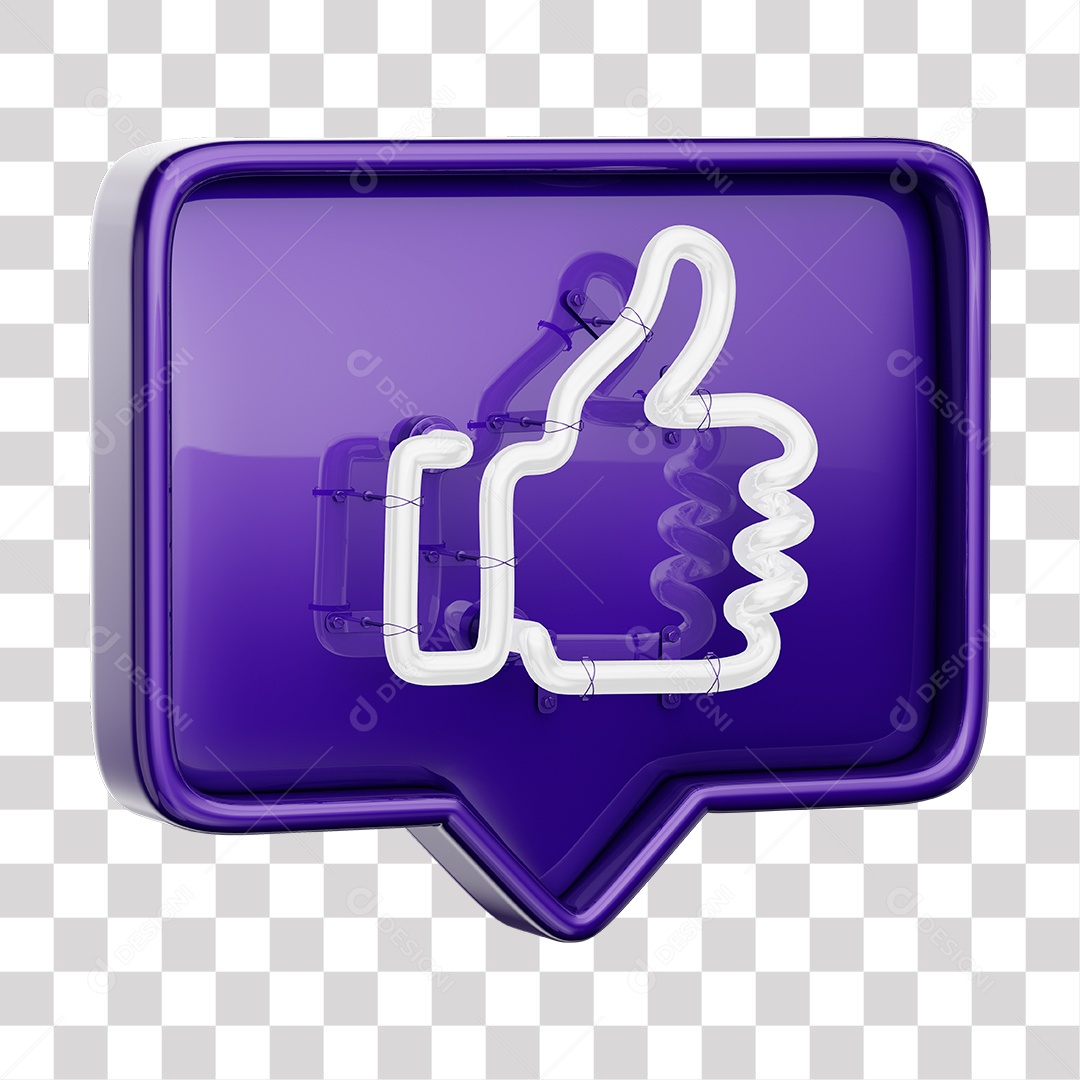 Like Roxo do Facebook Com Neon Branco PNG Transparente