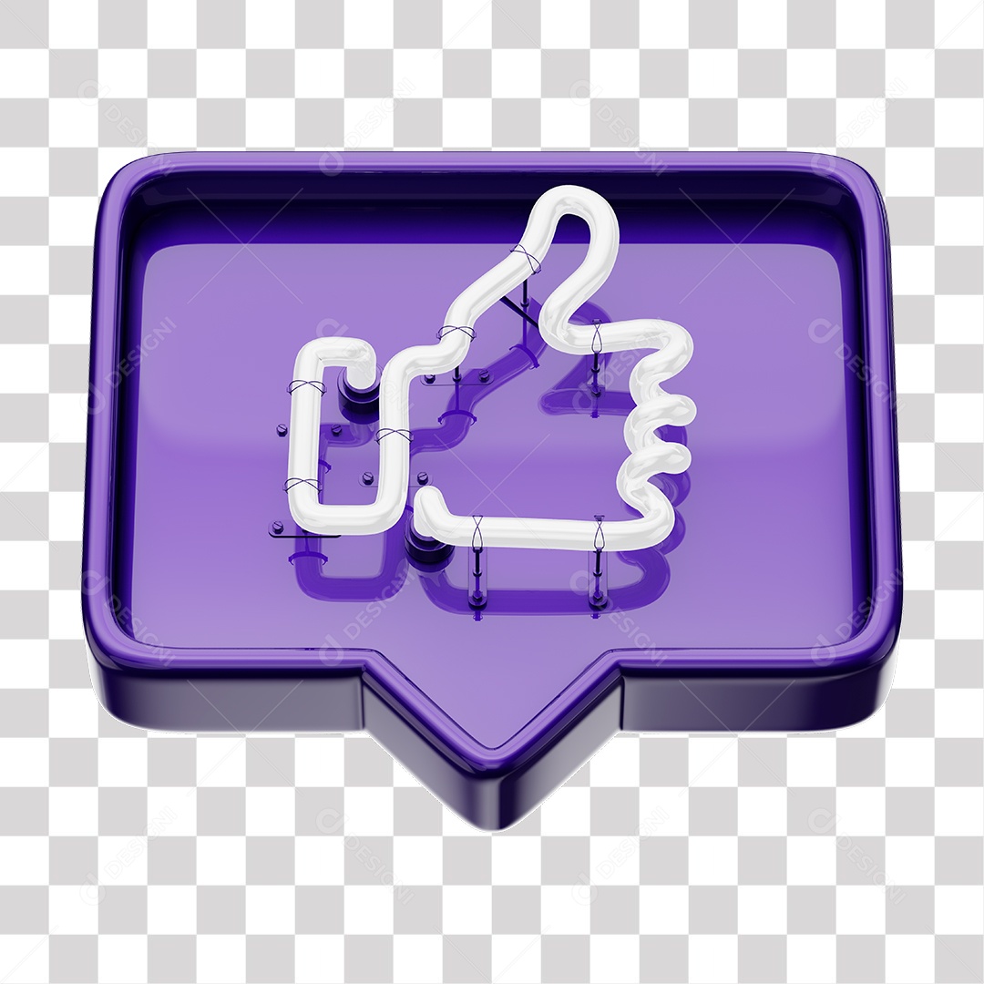Like Roxo do Facebook Com Neon Branco PNG Transparente