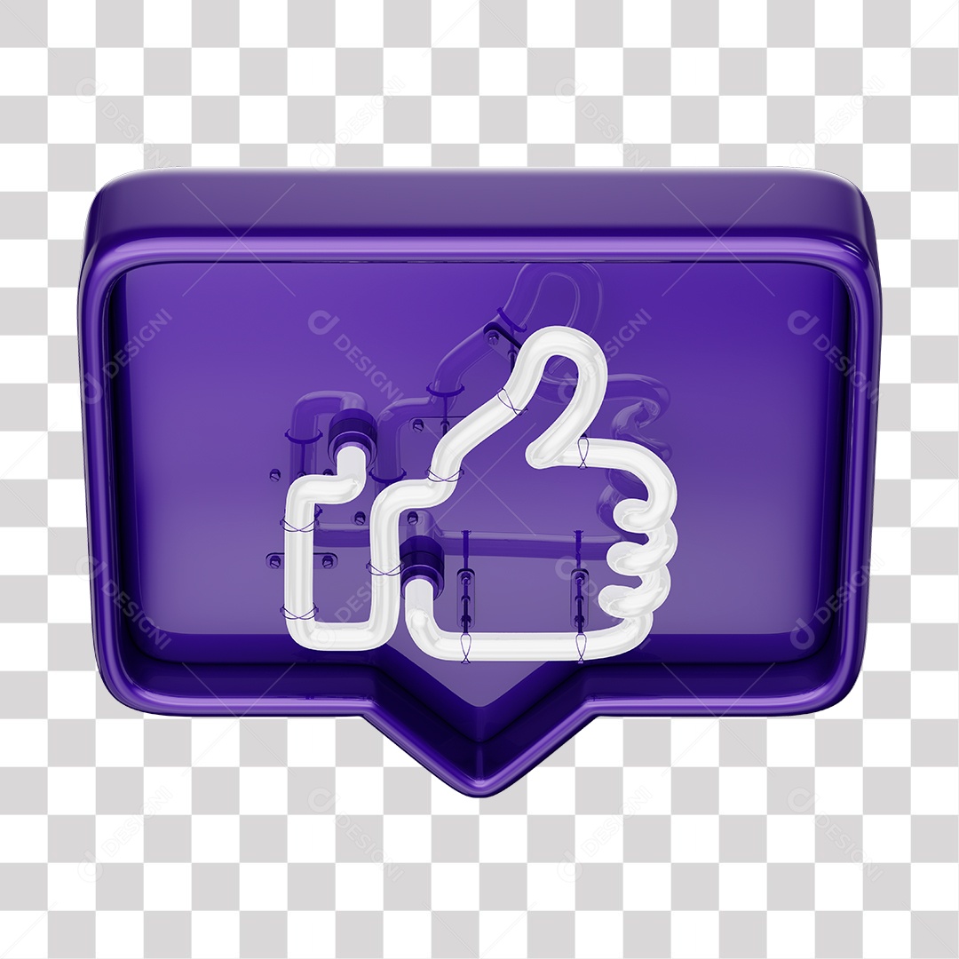 Like Roxo do Facebook Com Neon Branco PNG Transparente