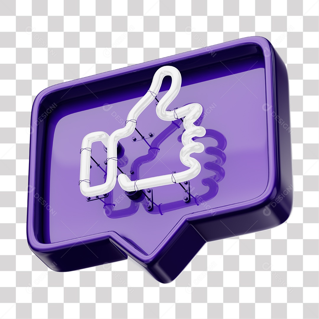 Like Roxo do Facebook Com Neon Branco PNG Transparente
