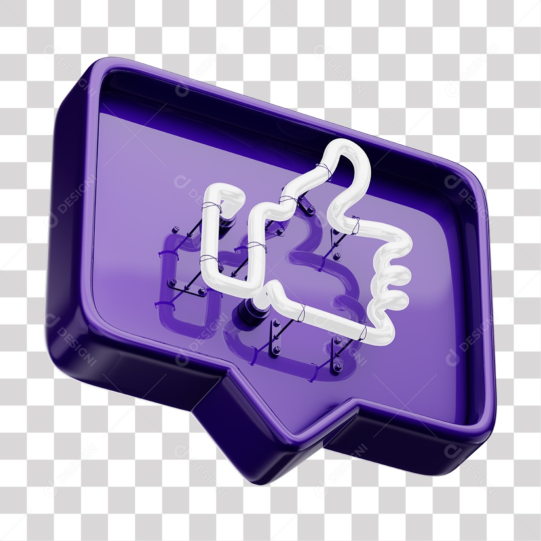 Like Roxo do Facebook Com Neon Branco PNG Transparente