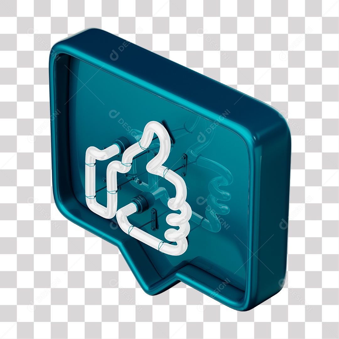 Like Azul Ciano do Facebook Com Neon Branco PNG Transparente