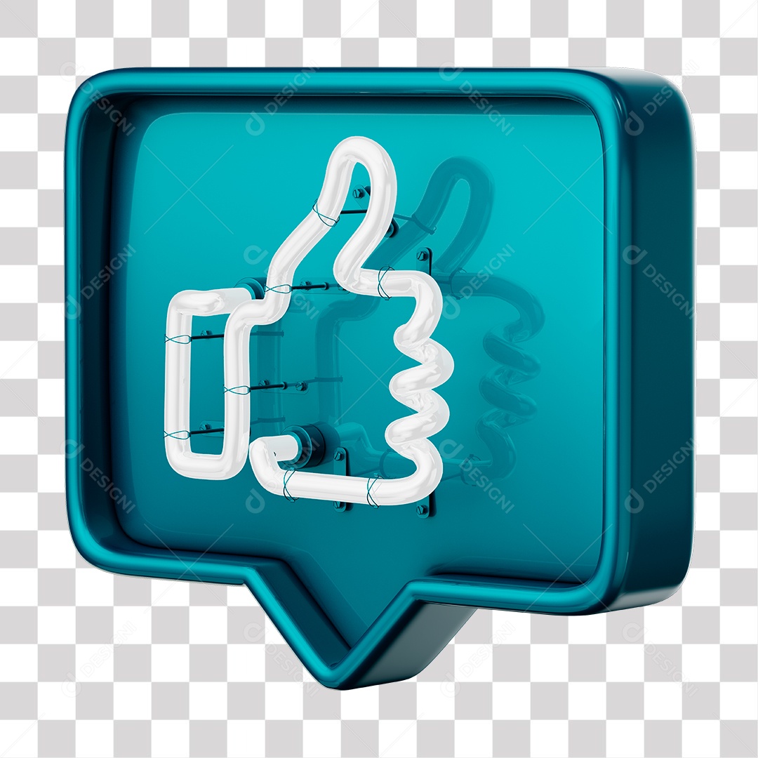 Like Azul do Facebook Com Neon Branco PNG Transparente