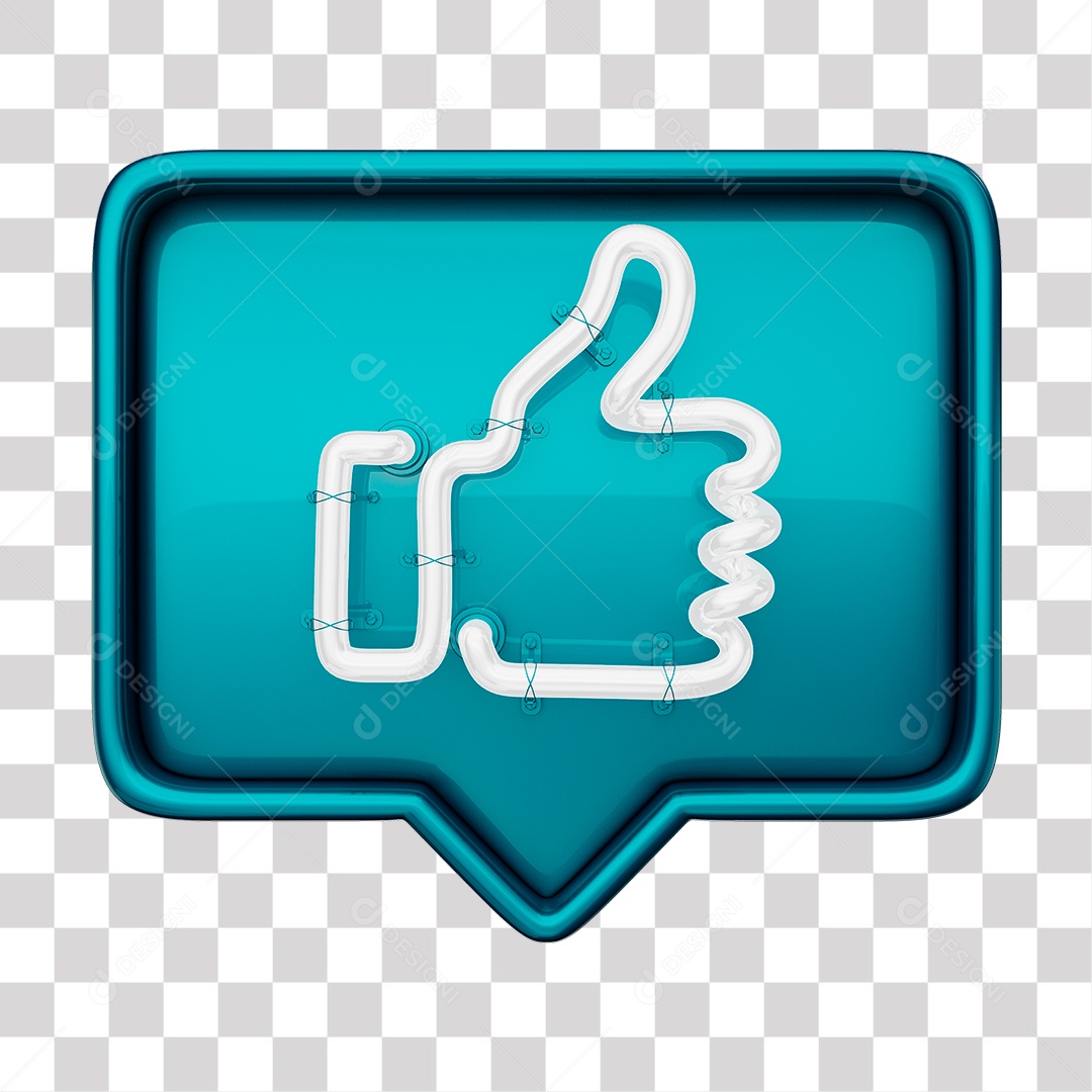 Like Azul do Facebook Com Neon Branco PNG Transparente
