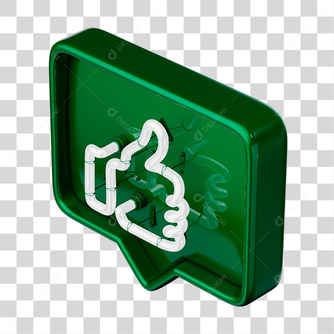 Like Verde do Facebook Com Neon Branco PNG Transparente