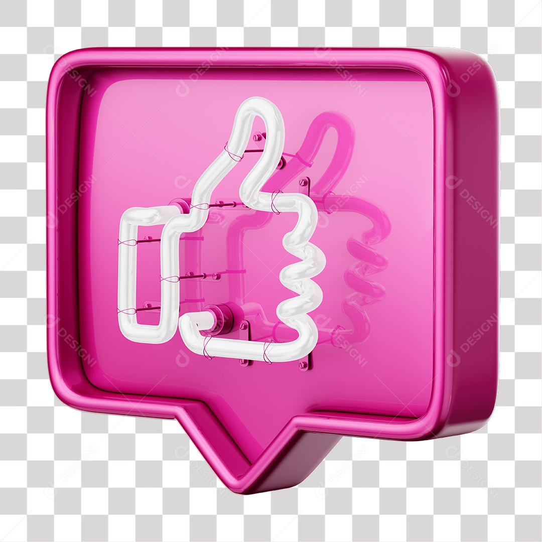 Like Rosa do Facebook Com Neon Branco PNG Transparente