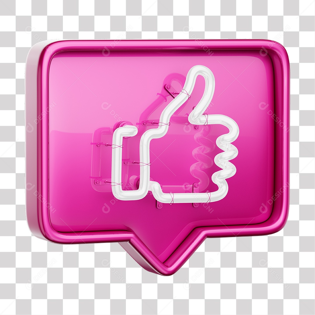 Like Rosa do Facebook Com Neon Branco PNG Transparente