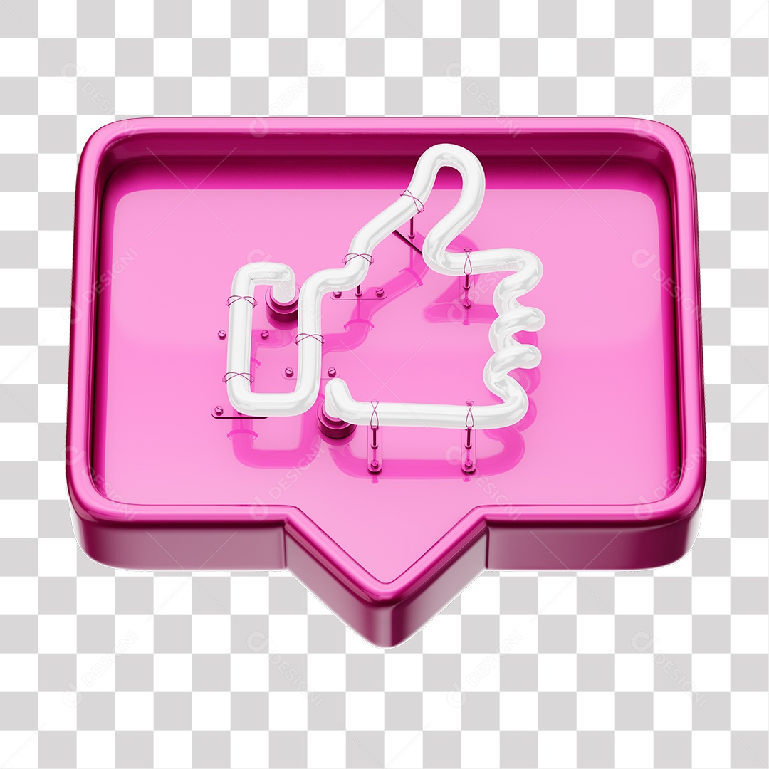 Like Rosa do Facebook Com Neon Branco PNG Transparente