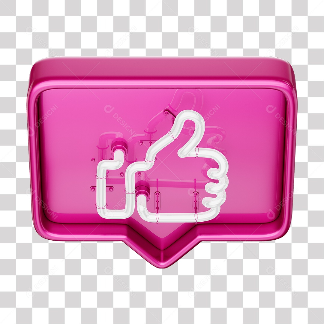 Like Rosa do Facebook Com Neon Branco PNG Transparente