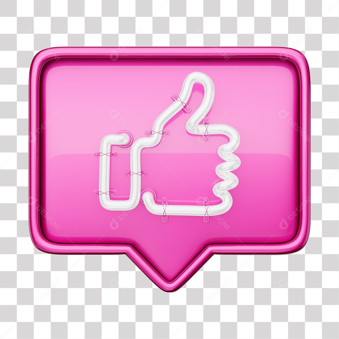 Like Rosa do Facebook Com Neon Branco PNG Transparente
