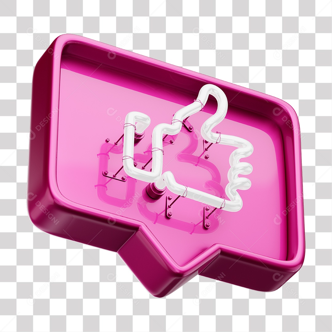 Like Rosa do Facebook Com Neon Branco PNG Transparente