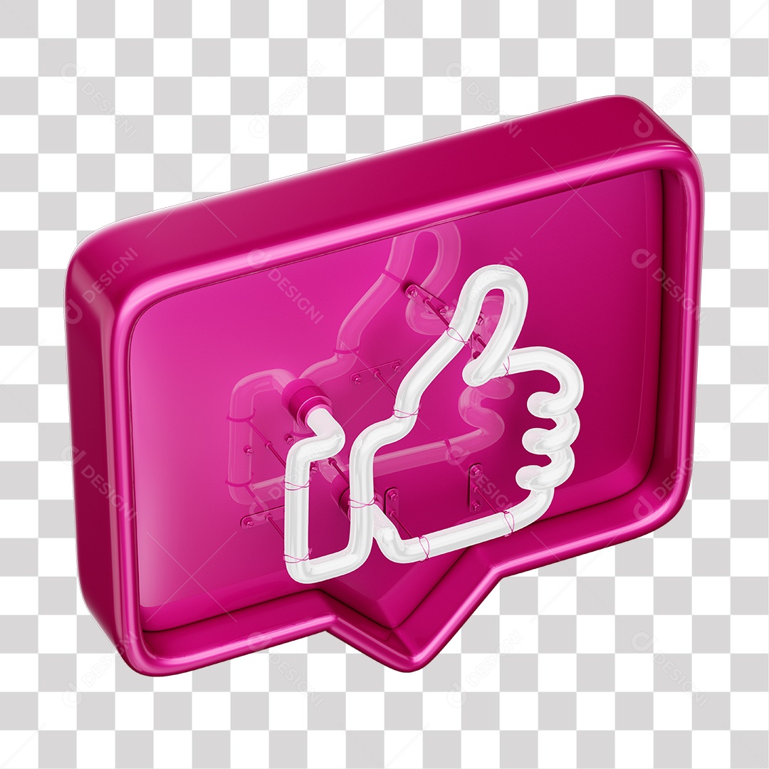 Like Rosa do Facebook Com Neon Branco PNG Transparente