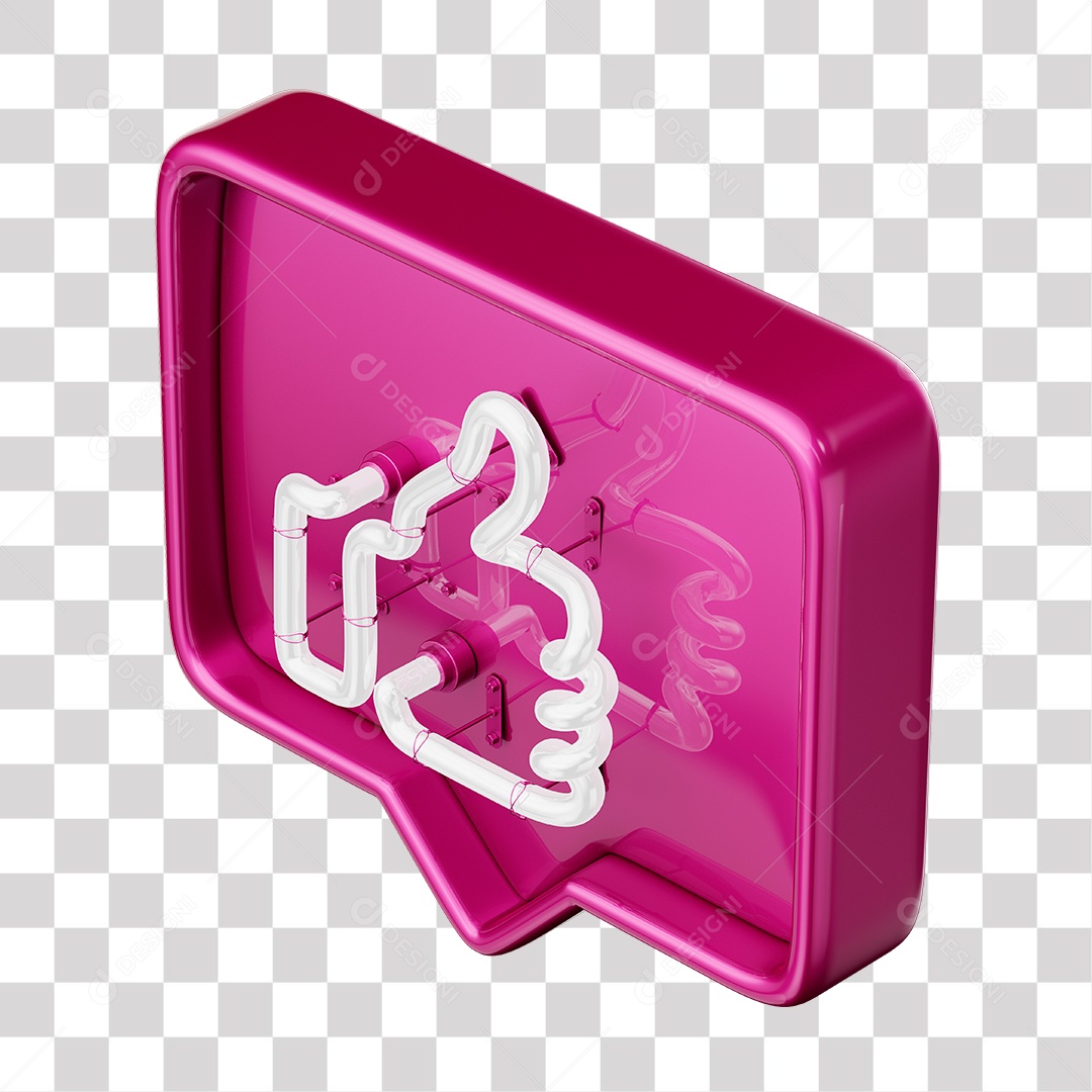 Like Rosa do Facebook Com Neon Branco PNG Transparente