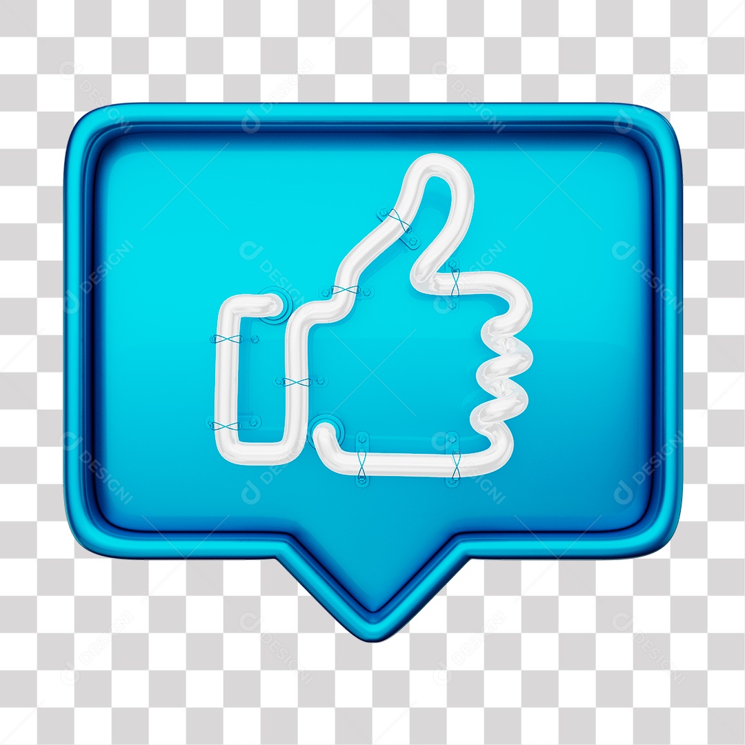 Like Azul do Facebook Com Neon Branco PNG Transparente