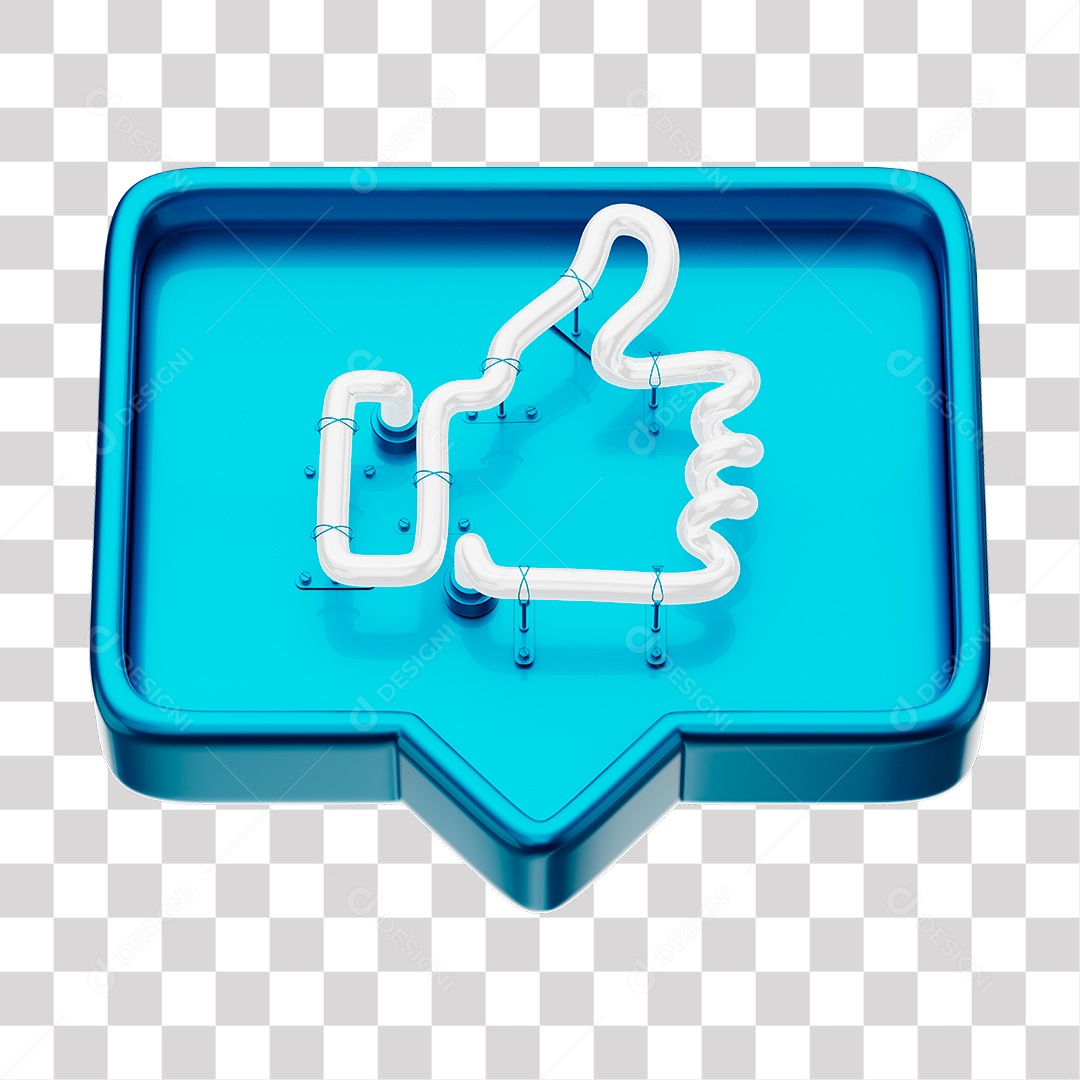 Like Azul do Facebook Com Neon Branco PNG Transparente