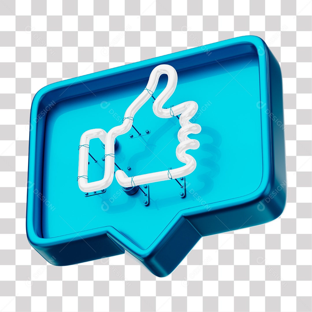 Like Azul do Facebook Com Neon Branco PNG Transparente