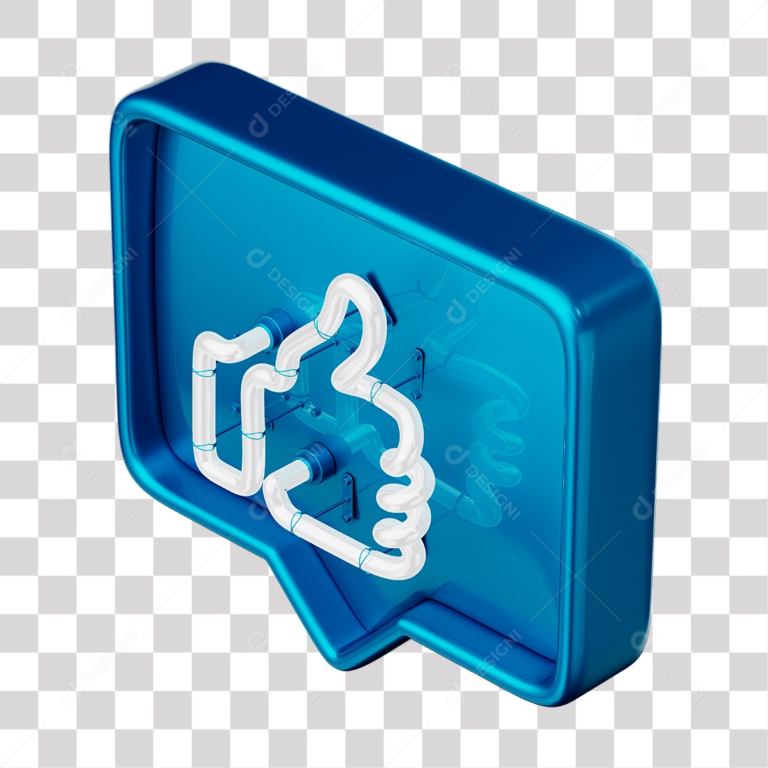 Like Azul do Facebook Com Neon Branco PNG Transparente