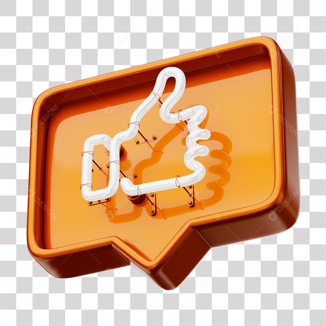 Like Laranja do Facebook Com Neon Branco PNG Transparente