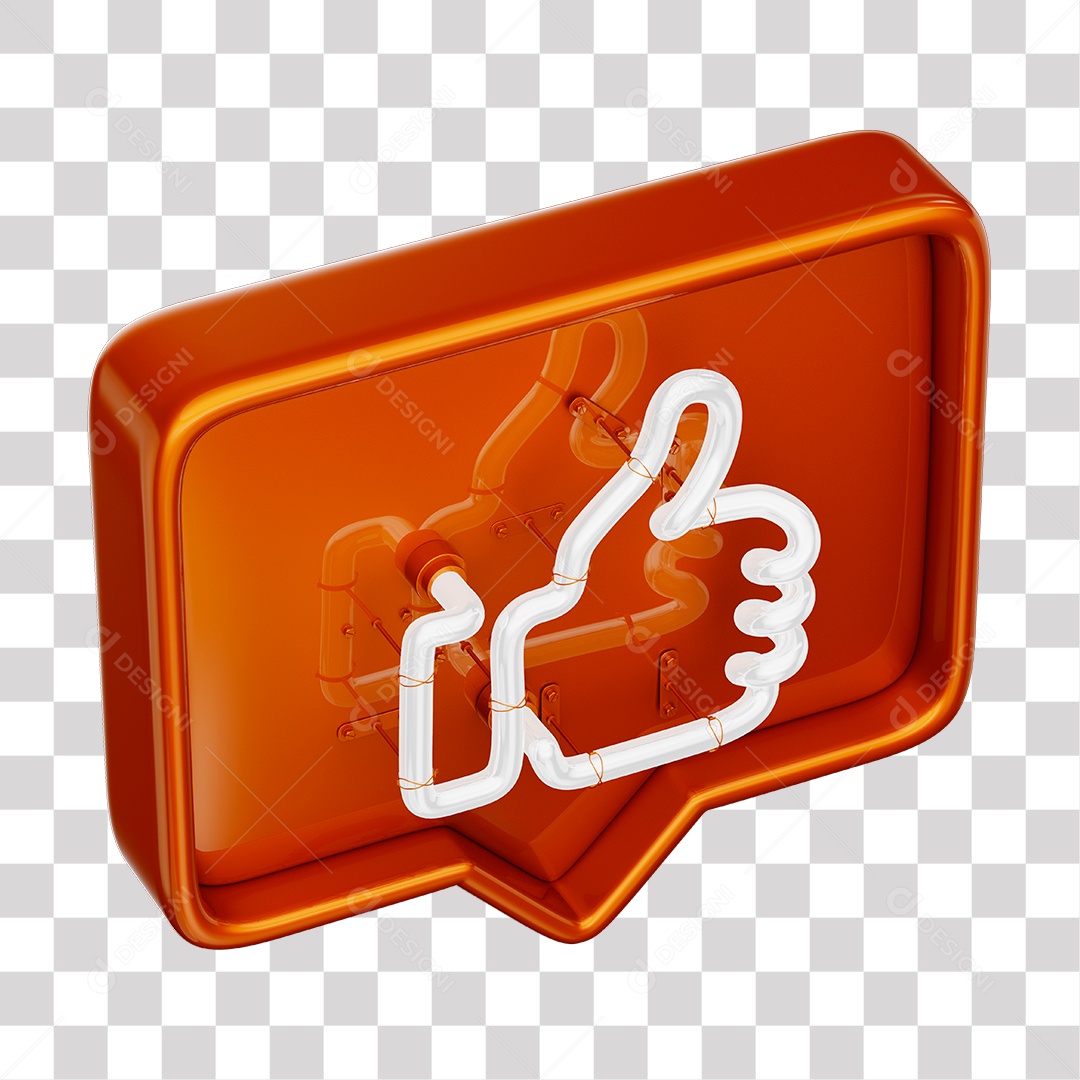 Like Laranja do Facebook Com Neon Branco PNG Transparente