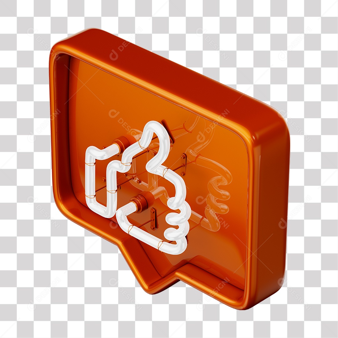 Like Laranja do Facebook Com Neon Branco PNG Transparente