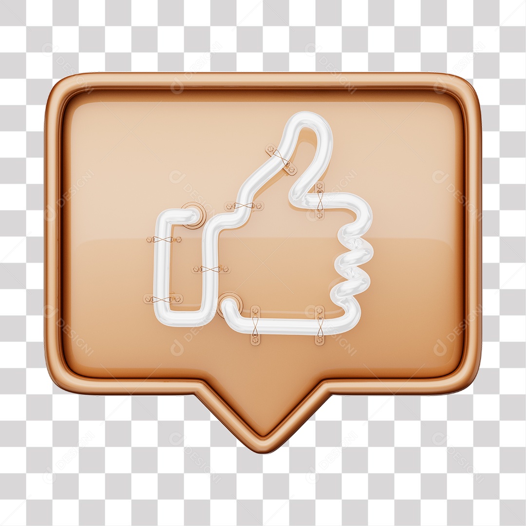 Like Marrom do Facebook Com Neon Branco PNG Transparente