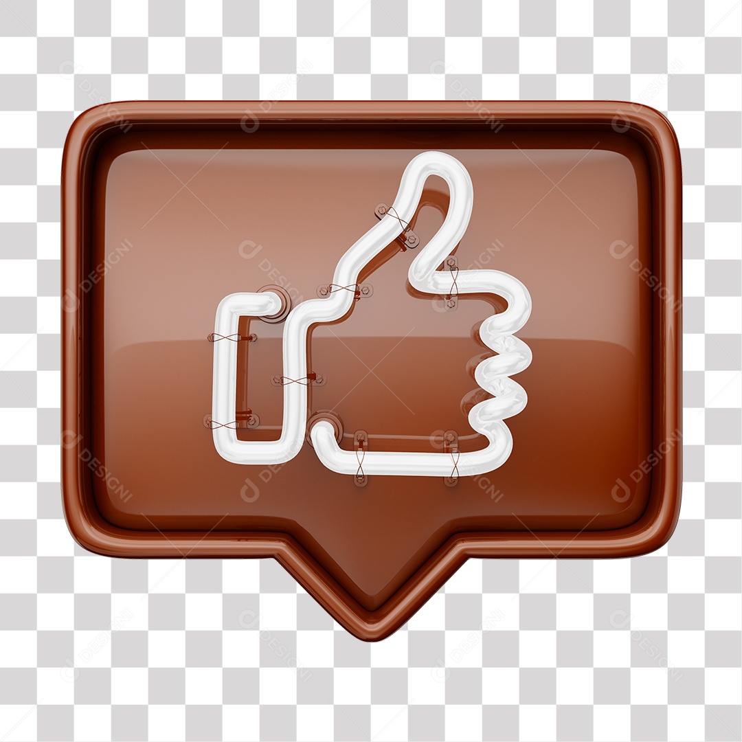 Like Marrom do Facebook Com Neon Branco PNG Transparente