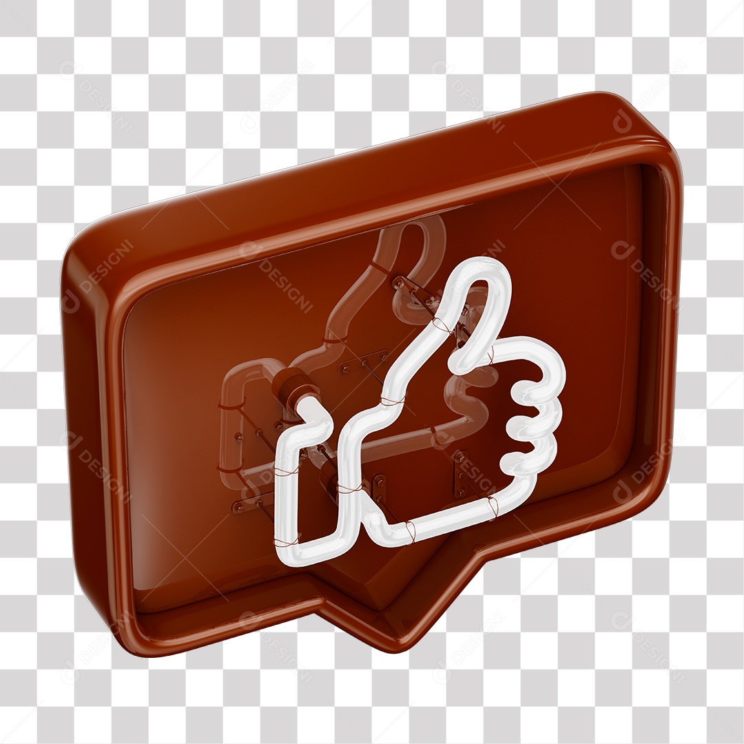 Like Marrom do Facebook Com Neon Branco PNG Transparente