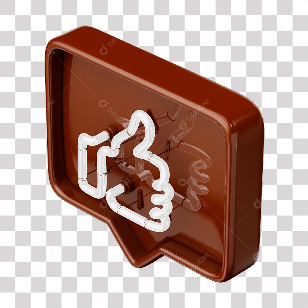 Like Marrom do Facebook Com Neon Branco PNG Transparente