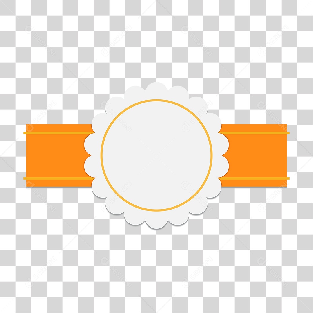 Ilustração 3D Fitas Laranjadas para Composição PNG Transparente